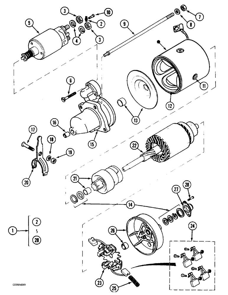 Схема запчастей Case 688BCK - (4-32) - STARTER, 688B CK (120301-) (06) - ELECTRICAL SYSTEMS