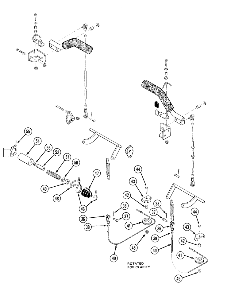 Схема запчастей Case 1835C - (7-14) - PARKING LATCH AND SEAT BARS USED ON MODELS WITH DUAL SEAT BARS AND ONE PULLEY PER SIDE (07) - BRAKES