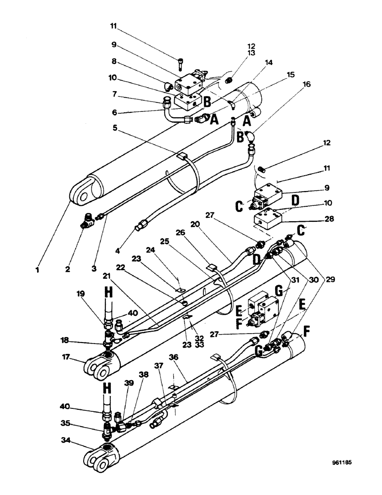 Схема запчастей Case 580G - (574) - BACKHOE - DIPPER AND BOOM CYLINDERS CHECK VALVES (09) - CHASSIS/ATTACHMENTS