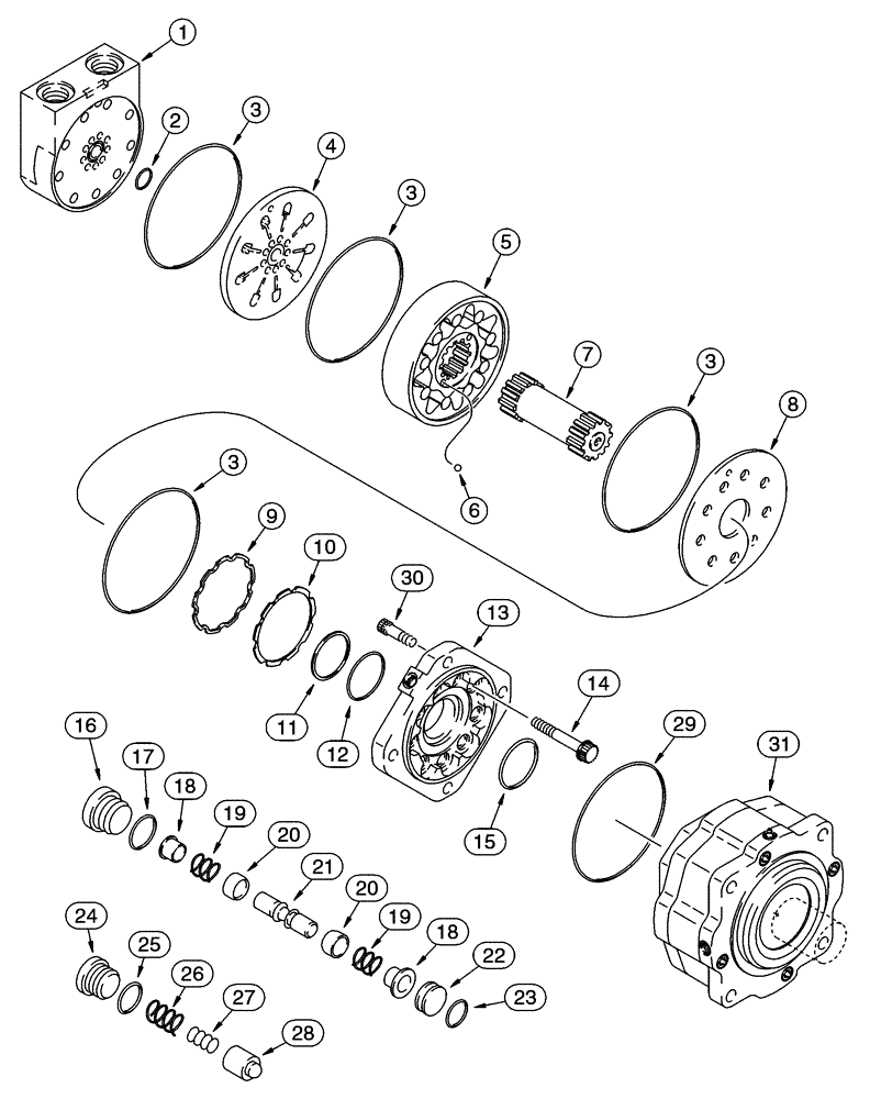 Схема запчастей Case 85XT - (06-18) - MOTOR ASSY - JAF0273131 (06) - POWER TRAIN