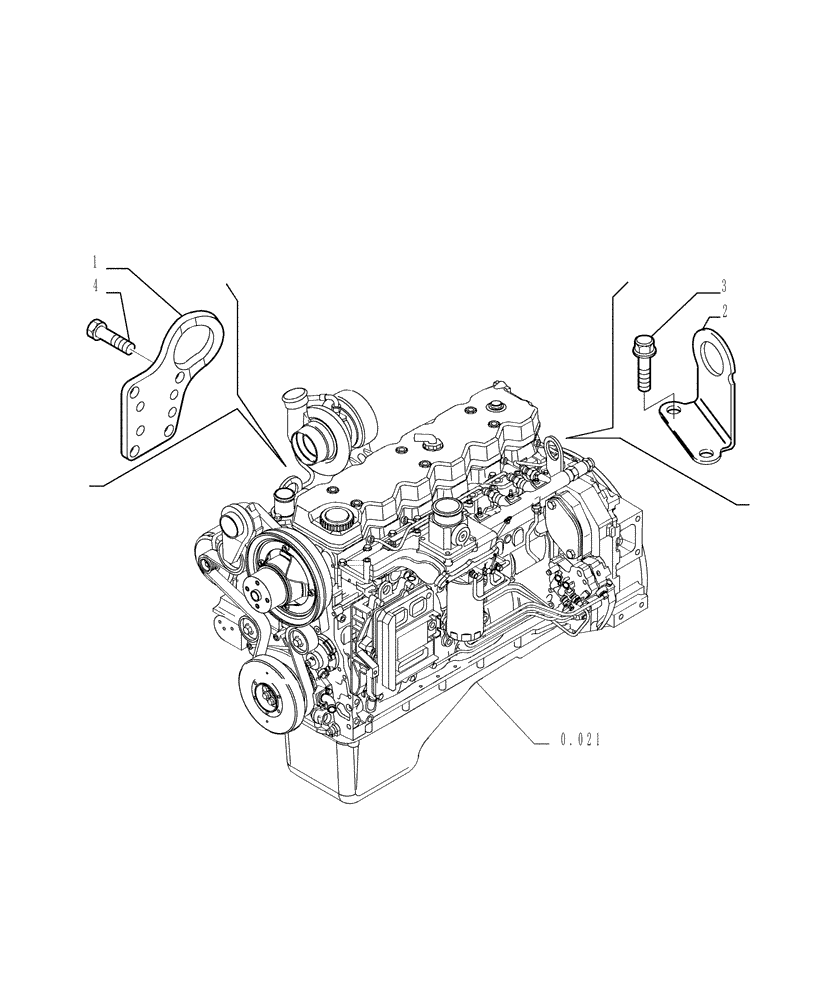 Схема запчастей Case 1850K - (0.450[01]) - HOOKS - ENGINE (01) - ENGINE