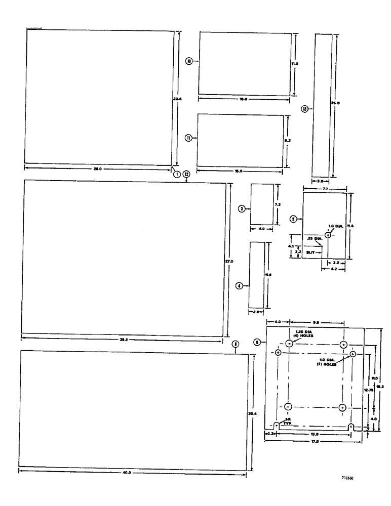 Схема запчастей Case 1700-SERIES - (141A) - NOISE REDUCTION PADS (90) - PLATFORM, CAB, BODYWORK AND DECALS