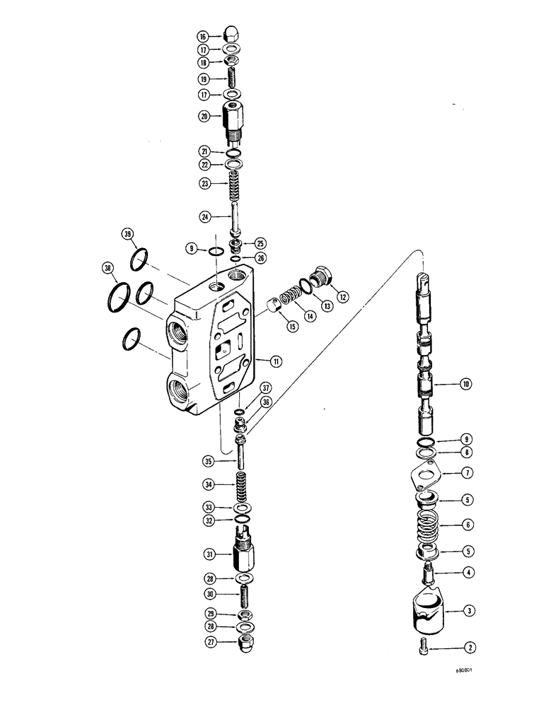 Схема запчастей Case 680CK - (252) - D47624 BACKHOE BOOM SECTION (35) - HYDRAULIC SYSTEMS