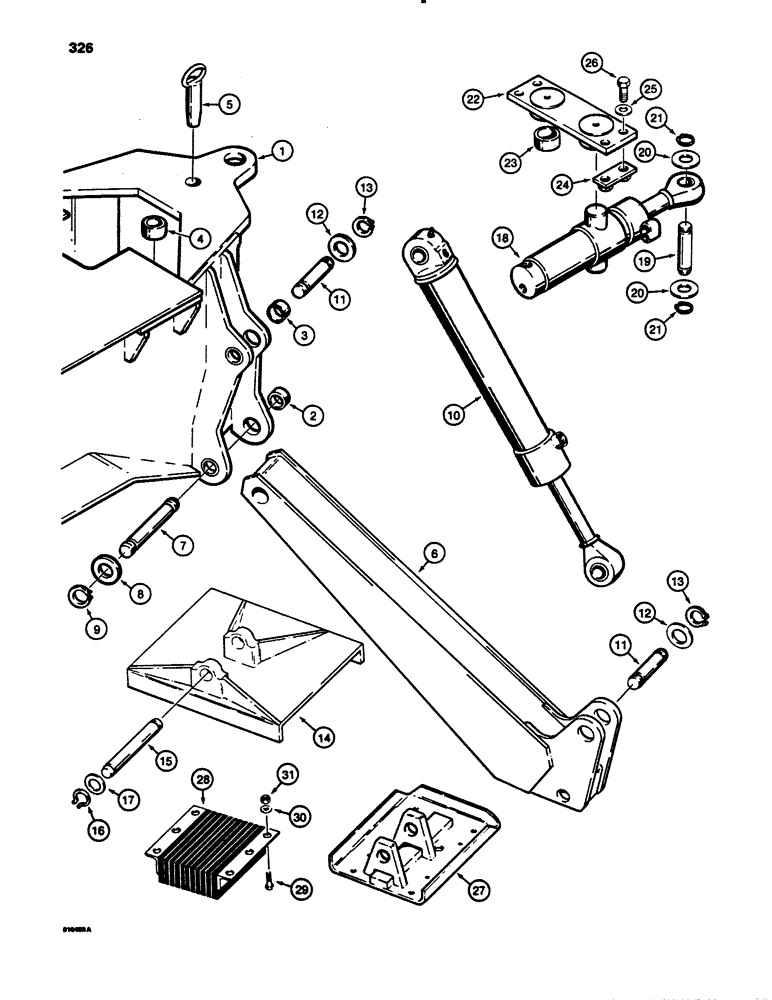 Схема запчастей Case 780B - (326) - BACKHOE MOUNTING FRAME AND STABILIZERS (09) - CHASSIS/ATTACHMENTS