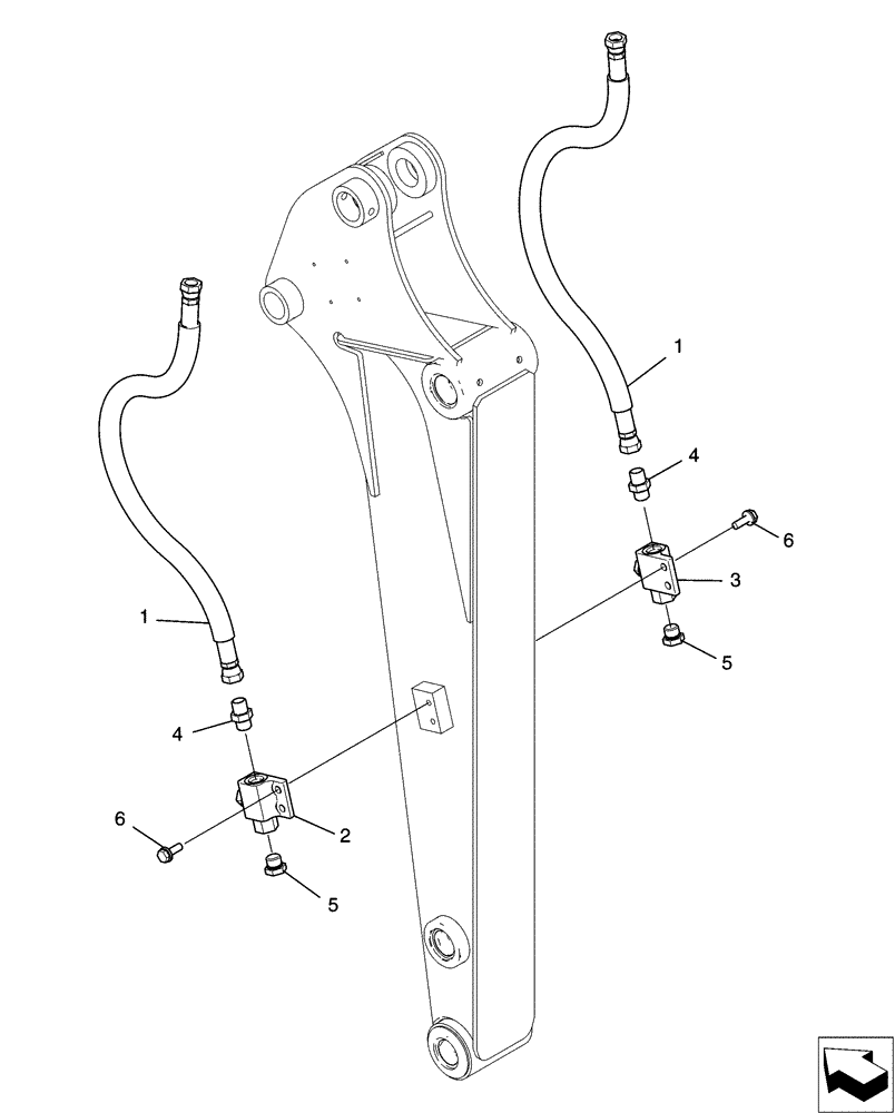 Схема запчастей Case CX31B - (03-024[00]) - HYD LINES, ARM, 1.18M, NIBBLER & BREAKER (35) - HYDRAULIC SYSTEMS