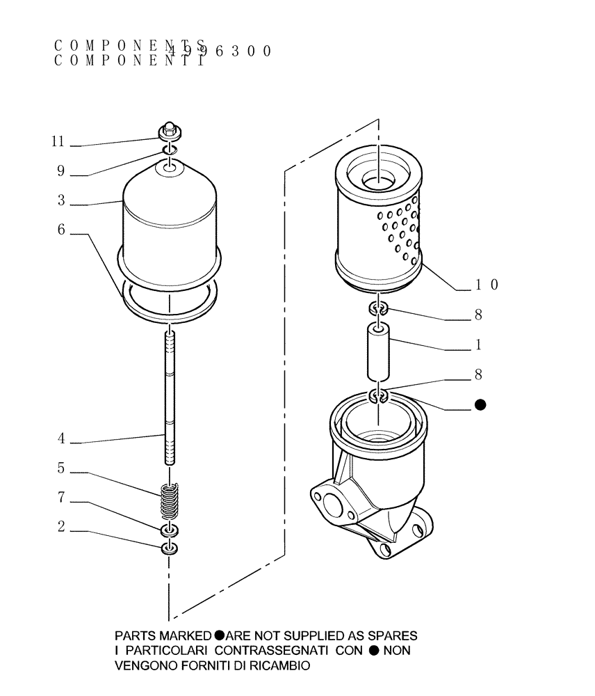 Схема запчастей Case 1850K LT - (1.211[13]) - TRANSMISSION - OIL FILTER (29) - HYDROSTATIC DRIVE