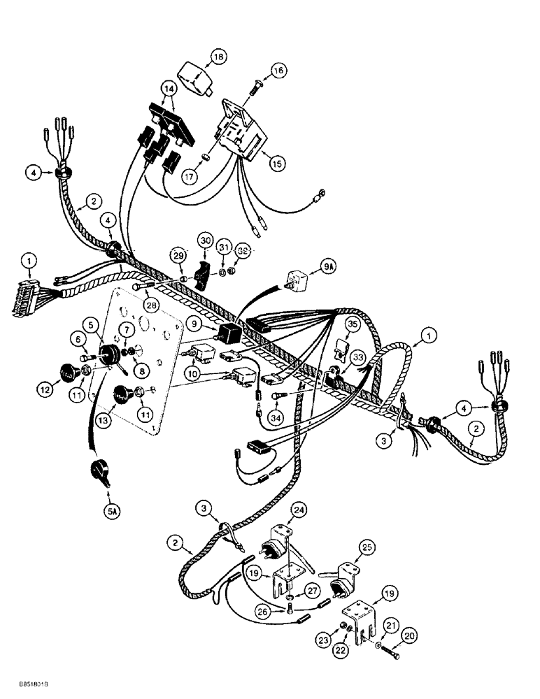 Схема запчастей Case 586E - (4-20) - ELECTRICAL CIRCUIT, FLASHER HARNESS AND CONTROLS (04) - ELECTRICAL SYSTEMS