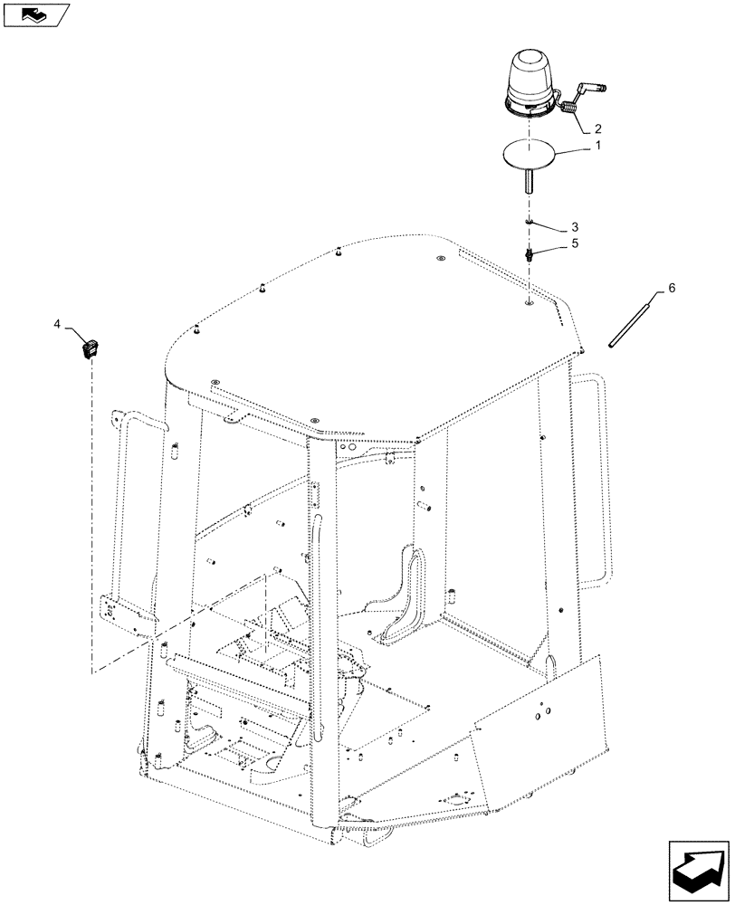 Схема запчастей Case 721F - (55.404.04) - BEACON ASSY - ROTATING - MOUNTING (55) - ELECTRICAL SYSTEMS