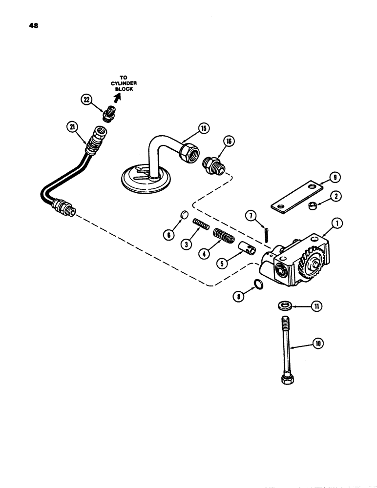 Схема запчастей Case 780B - (048) - OIL PUMP, 336BDT DIESEL ENGINE, FRONT MOUNTED (02) - ENGINE