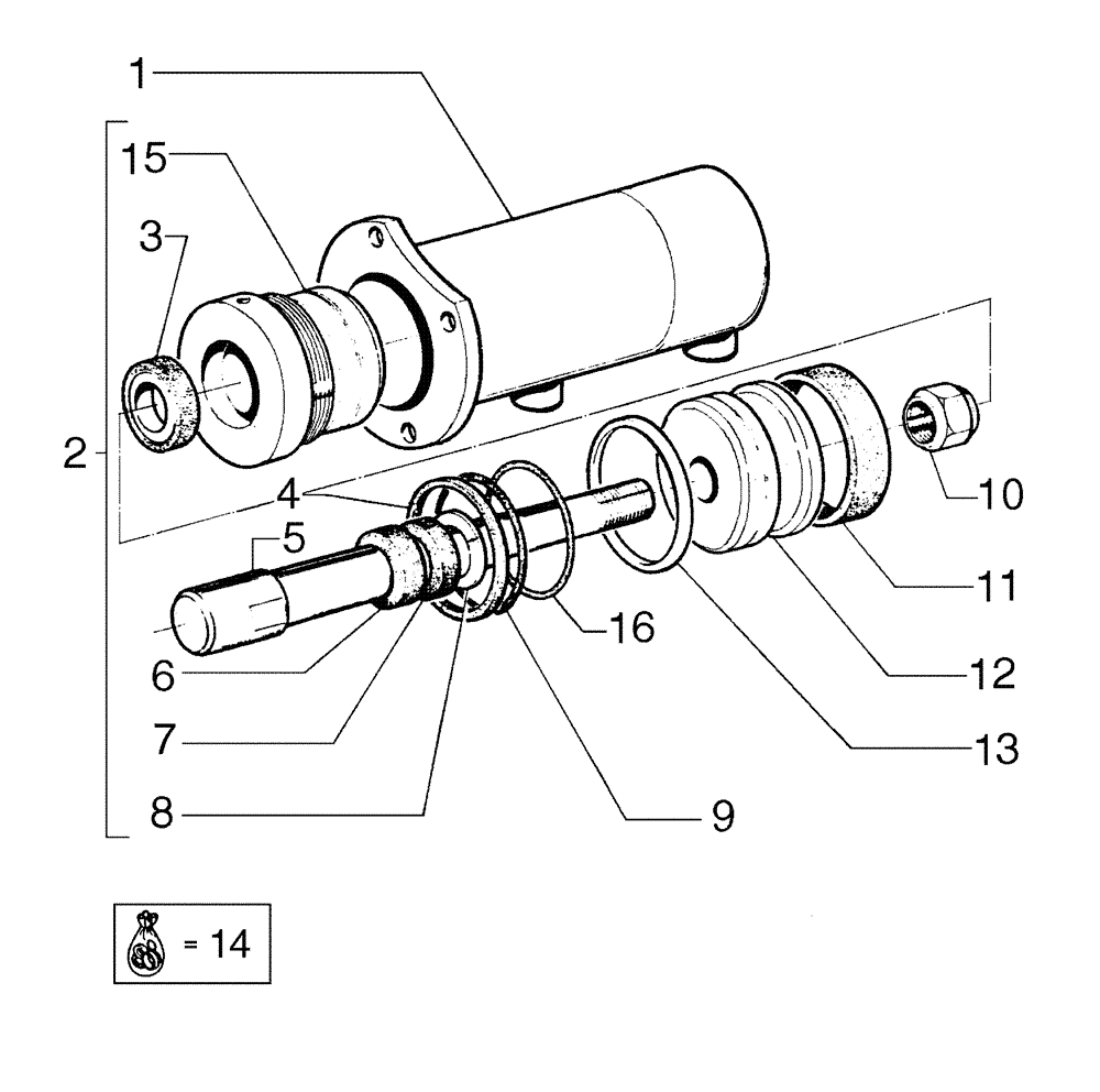 Схема запчастей Case 845B - (08-64[01]) - SADDLE LOCK PIN CYLINDER (08) - HYDRAULICS