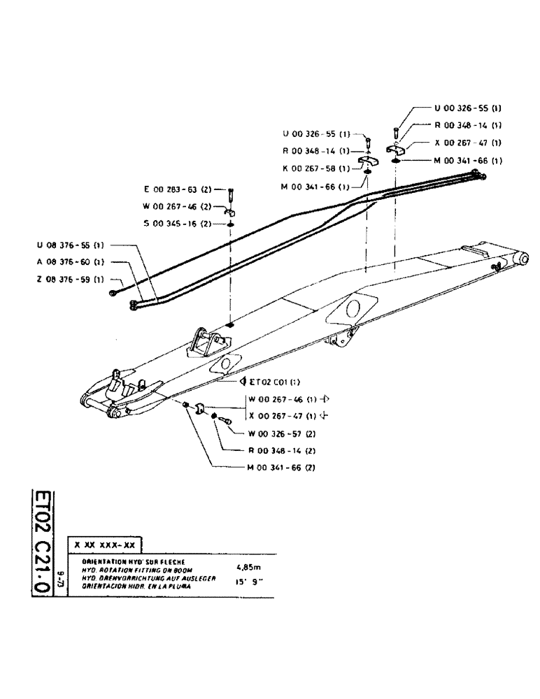 Схема запчастей Case TC45 - (094) - HYD. ROTATION FITTING ON BOOM 