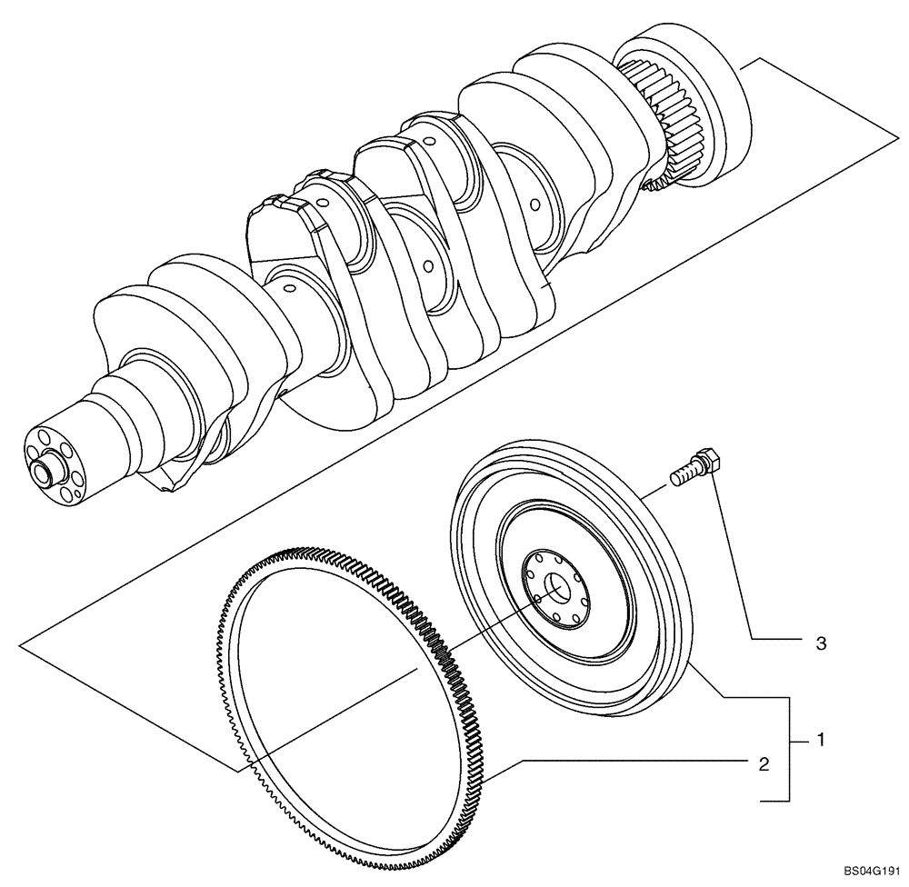 Схема запчастей Case 521D - (02-40) - FLYWHEEL - ENGINE (02) - ENGINE