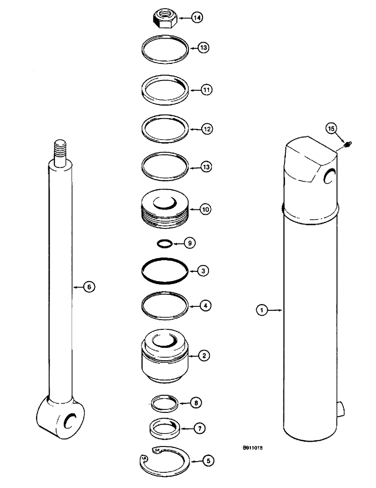 Схема запчастей Case 660 - (8-100) - PLOW LIFT CYLINDER - H673790 (08) - HYDRAULICS