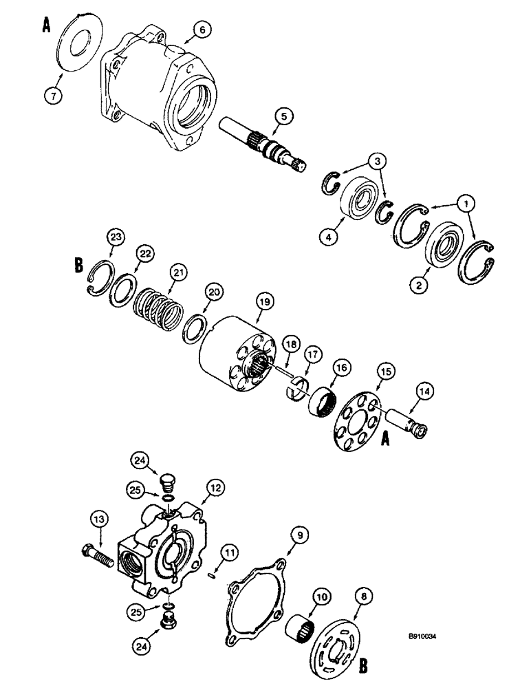 Схема запчастей Case 660 - (8-085C) - TRENCHER DRIVE MOTOR - H673186, FOR INTEGRAL QUAD UNIT (08) - HYDRAULICS