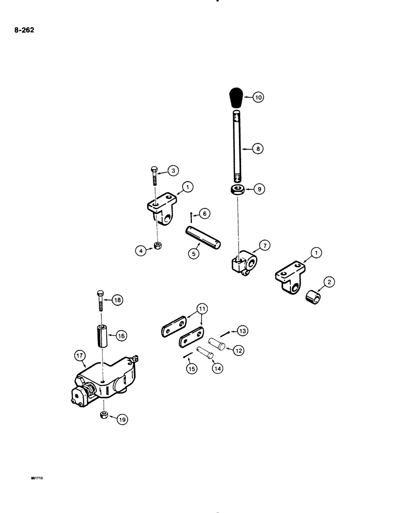 Схема запчастей Case DH4B - (8-262) - HYDRA-BORER CONTROLS AND CONTROL VALVE MOUNTING (08) - HYDRAULICS