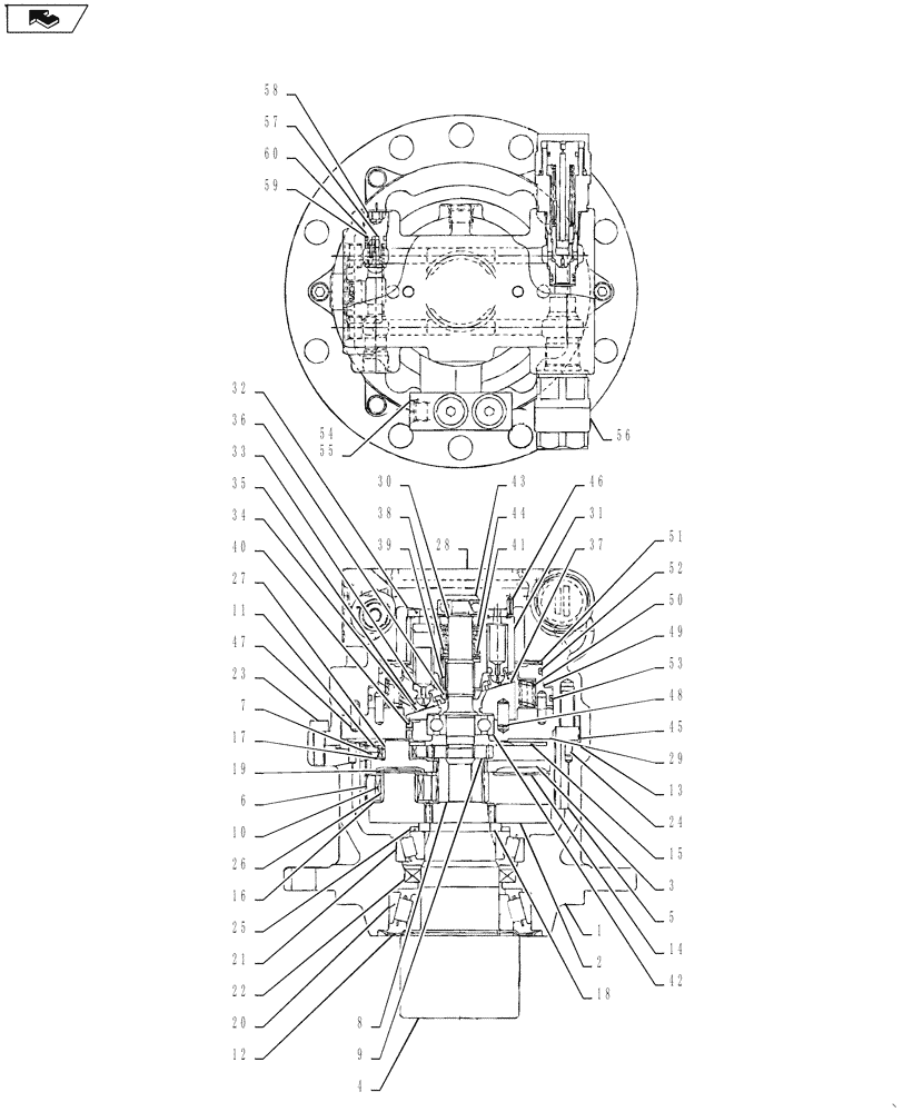 Схема запчастей Case CX55BMSR - (01-017[02]) - SWING MOTOR ASSEMBLY (35) - HYDRAULIC SYSTEMS