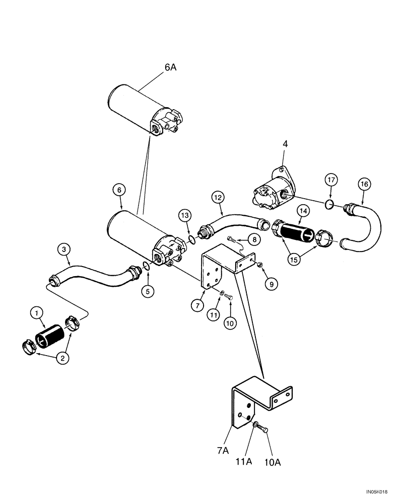 Схема запчастей Case 1150H_IND - (06-19) - TRANSMISSION - CRAWLER CIRCUIT (06) - POWER TRAIN