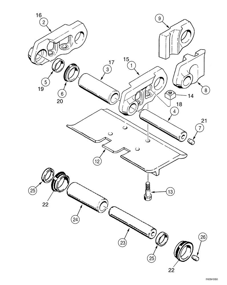 Схема запчастей Case 1150H_IND - (05-09) - TRACK CHAIN, CASE LUBRICATED (11) - TRACKS/STEERING