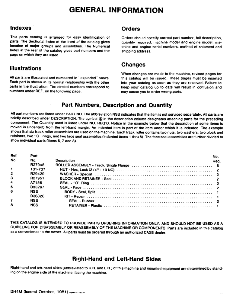 Схема запчастей Case DH4B - (0-03) - GENERAL INFORMATION (00) - GENERAL & PICTORIAL INDEX