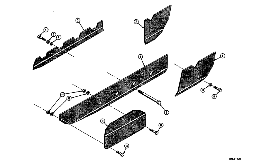 Схема запчастей Case 310E - (059) - ROCK GUARDS (4 ROLLER TRACK) (04) - UNDERCARRIAGE