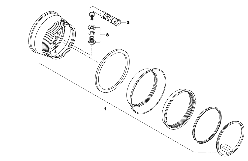 Схема запчастей Case 330 - (34A00010571[01]) - WHEELS "660/65R25" OPTION (11) - AXLES/WHEELS