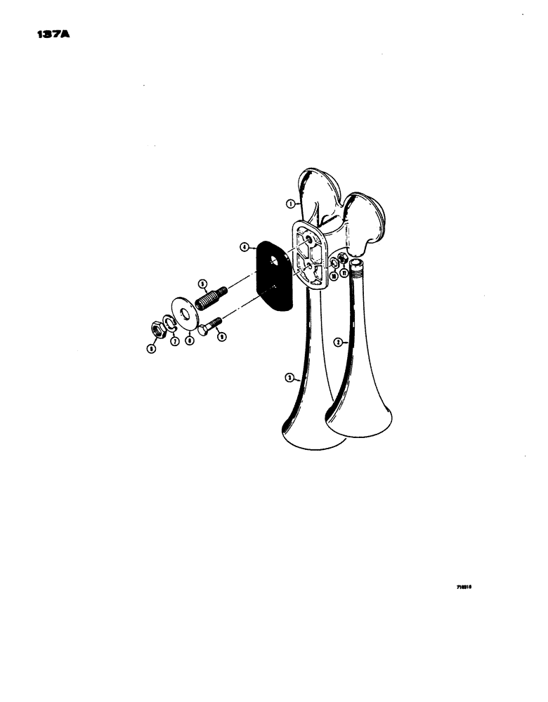 Схема запчастей Case W24 - (137A) - L50225 HORN (04) - ELECTRICAL SYSTEMS