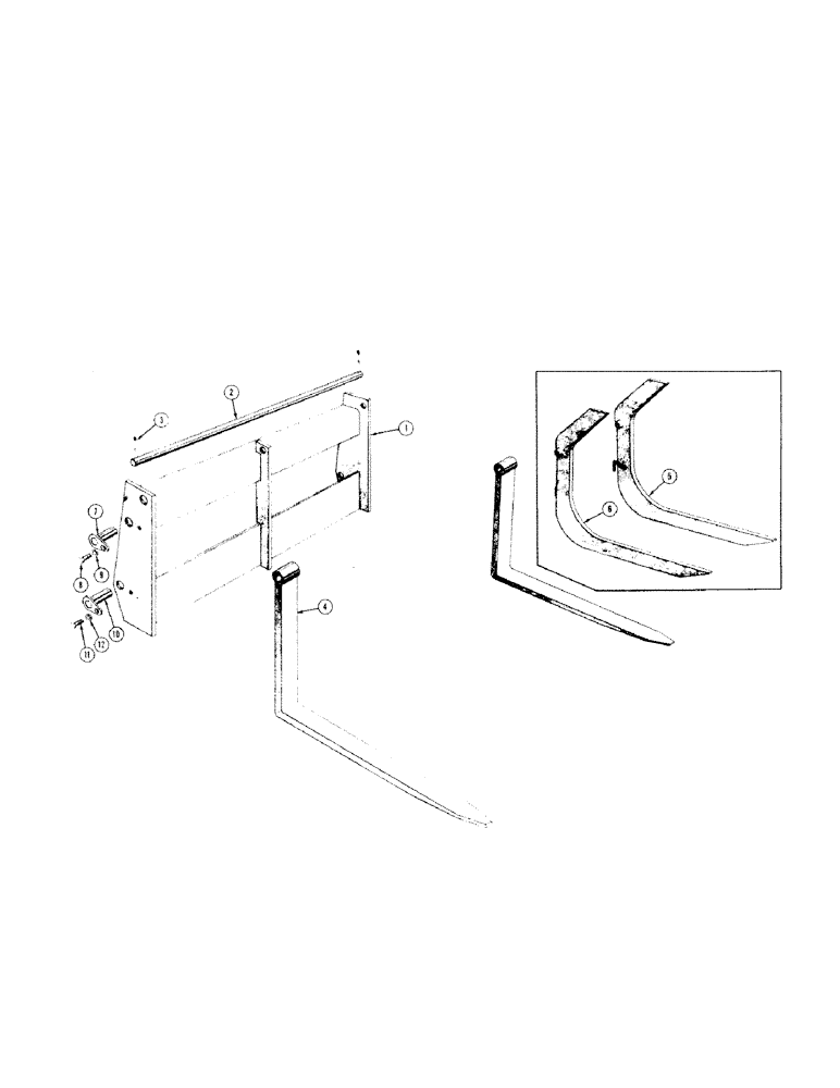 Схема запчастей Case 310 - (126) - LOGGING AND PALLET FORKS, BULL DOZER BLADE (MOUNTS ON LOADER (05) - UPPERSTRUCTURE CHASSIS