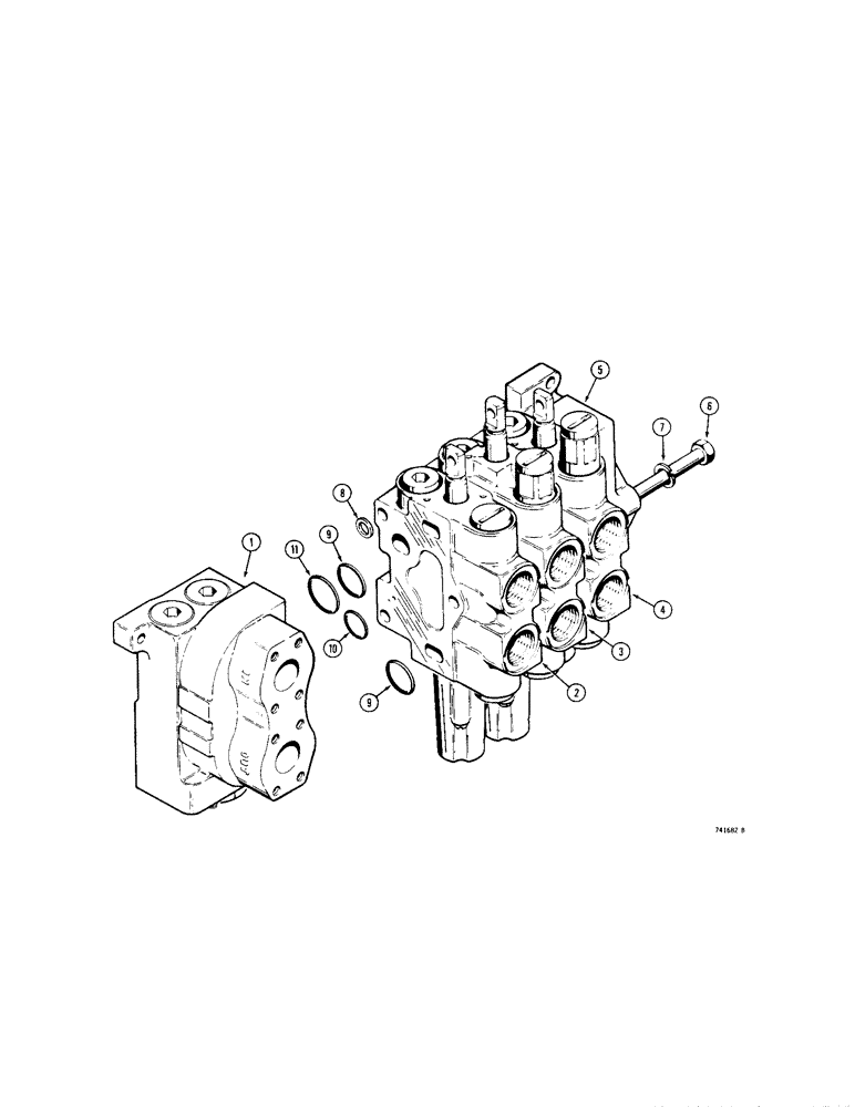 Схема запчастей Case 1150B - (336[1]) - R36056 THREE SPOOL VALVE TILT DOZER WITH RIPPER (07) - HYDRAULIC SYSTEM