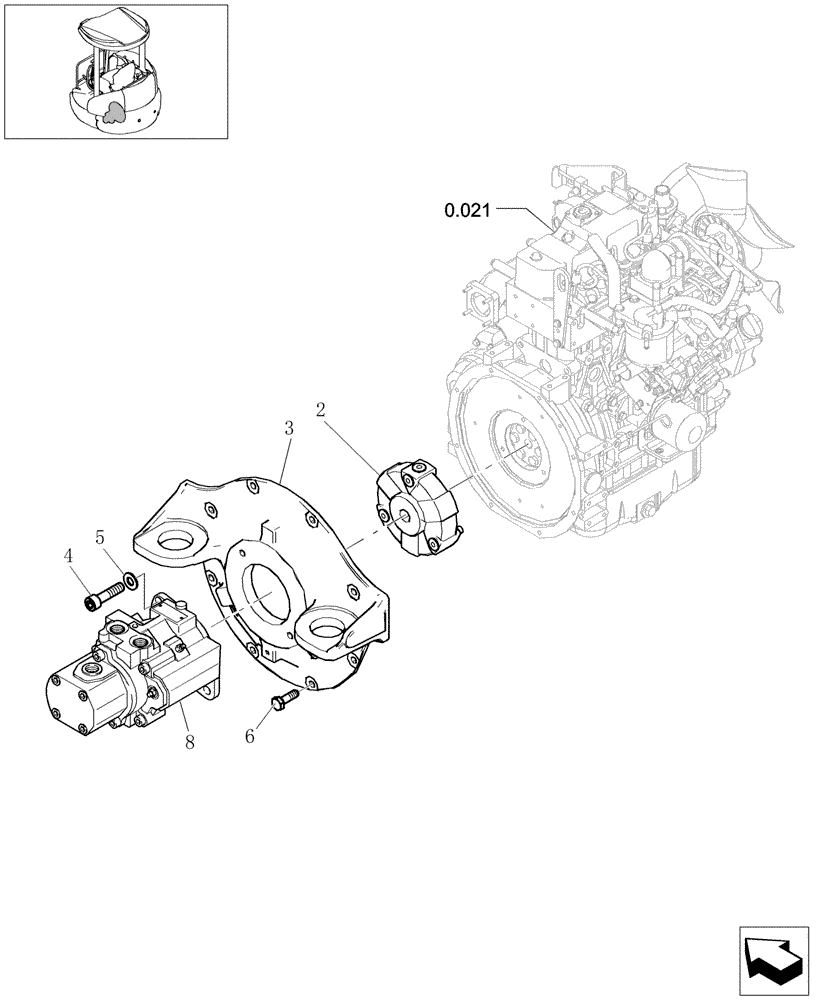 Схема запчастей Case CX22B - (1.030[01]) - POWER TAKE OFF ASSY (35) - HYDRAULIC SYSTEMS