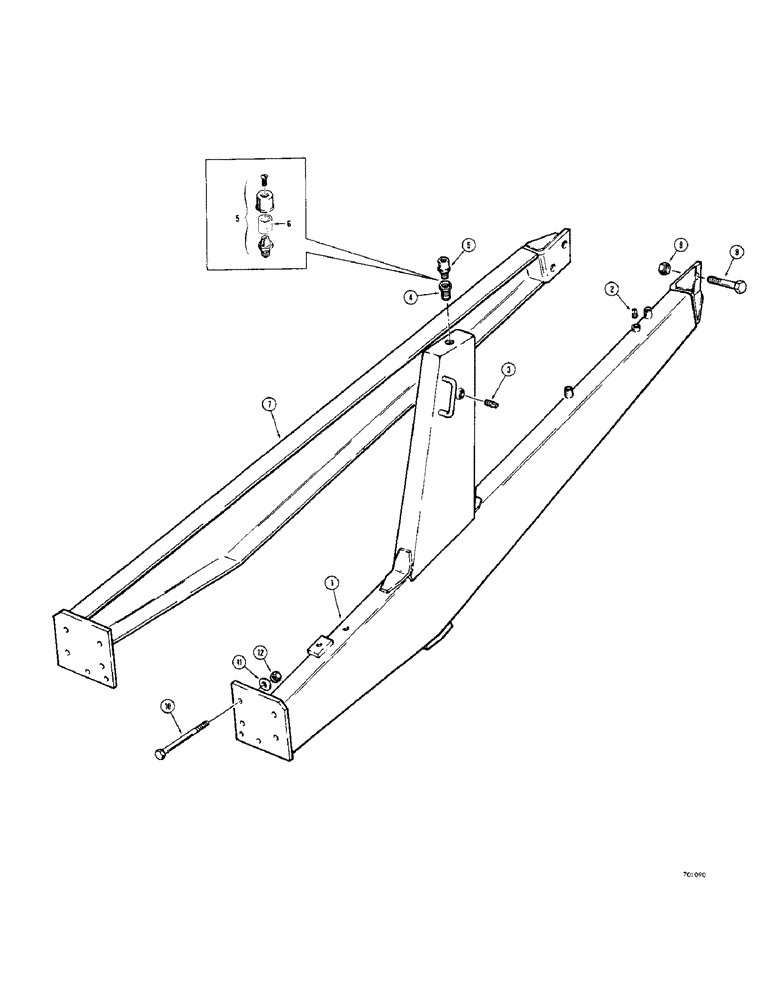 Схема запчастей Case 33 - (168) - 3 POINT HITCH, SUBFRAME AND RELATED PARTS, USED ON NON LOADER MODELS ONLY 