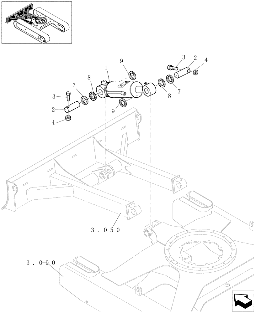 Схема запчастей Case CX27B - (3.051[01]) - DOZER BLADE CYLINDER ASSEMBLY (03) - Section 3