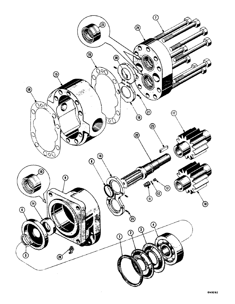 Схема запчастей Case 1000 - (276) - R12536 HYDRAULIC PUMP (07) - HYDRAULIC SYSTEM