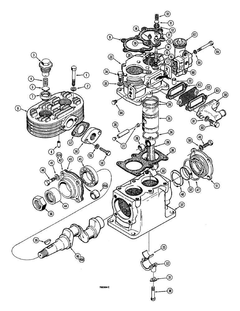 Схема запчастей Case W14 - (374) - L109544 AND L79410 AIR COMPRESSOR - AIR COOLED, ALUMINUM BLOCK (07) - BRAKES