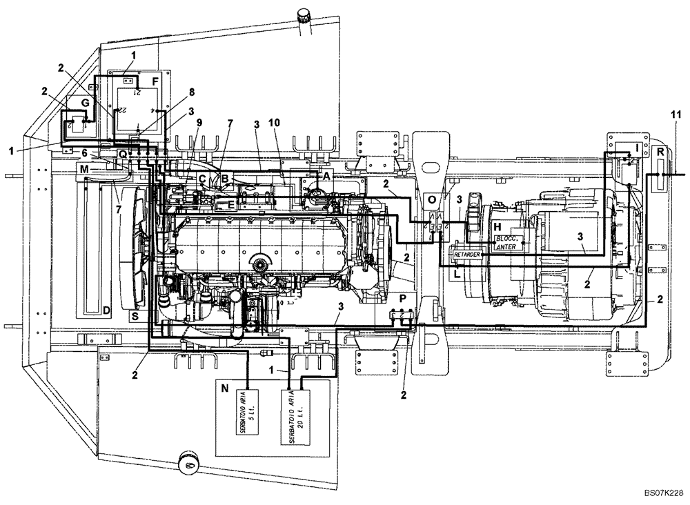 Схема запчастей Case 330B - (49A00000937[001]) - PNEUMATICS, FRONT FRAME - W/O RETARDER (87559447) (09) - Implement / Hydraulics / Frame / Brakes