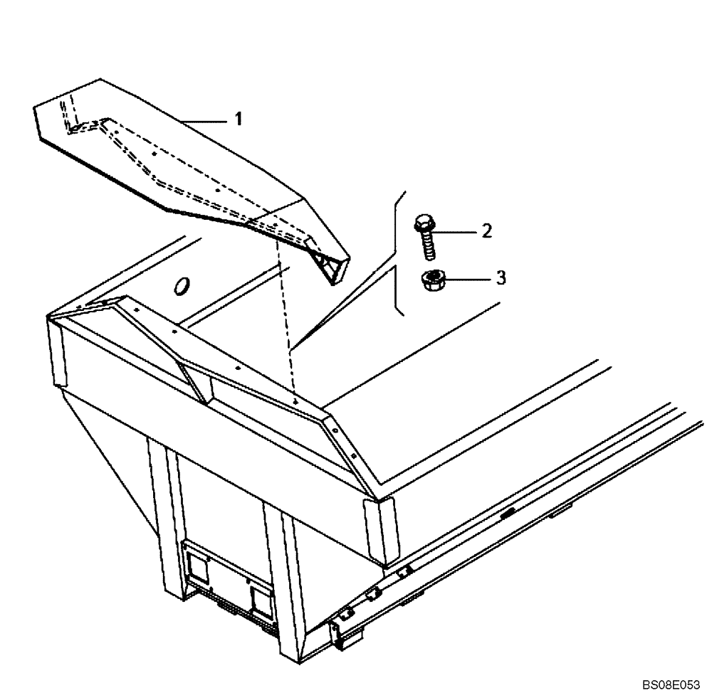 Схема запчастей Case 335B - (72A00000758[001]) - SPILL GUARD, DUMP BODY (87491295)/(89500427669) (19) - OPTIONS