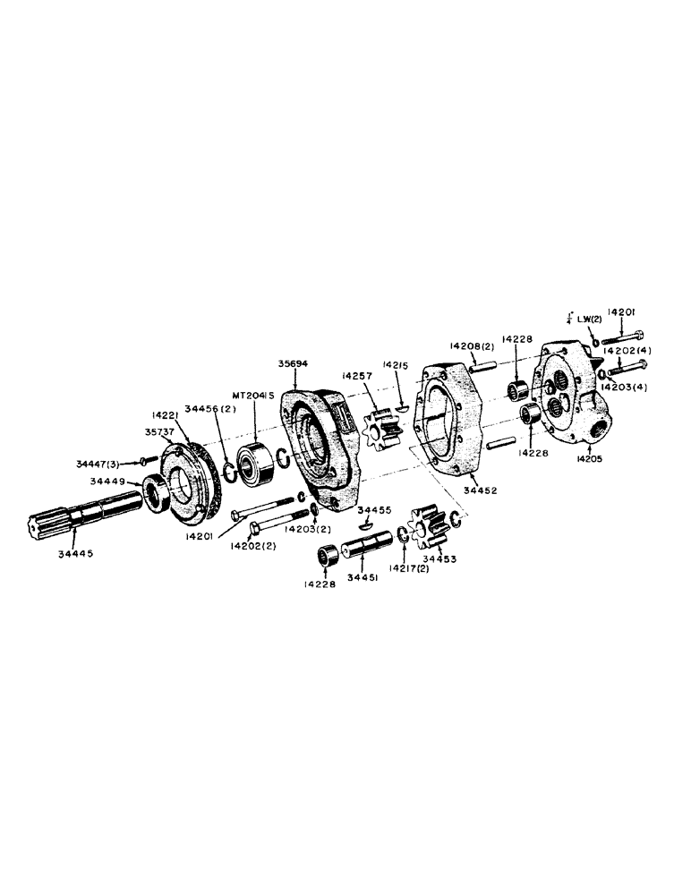 Схема запчастей Case 320 - (115) - PARTS FOR 31615 HYDRAULIC PUMP (09) - CHASSIS/ATTACHMENTS