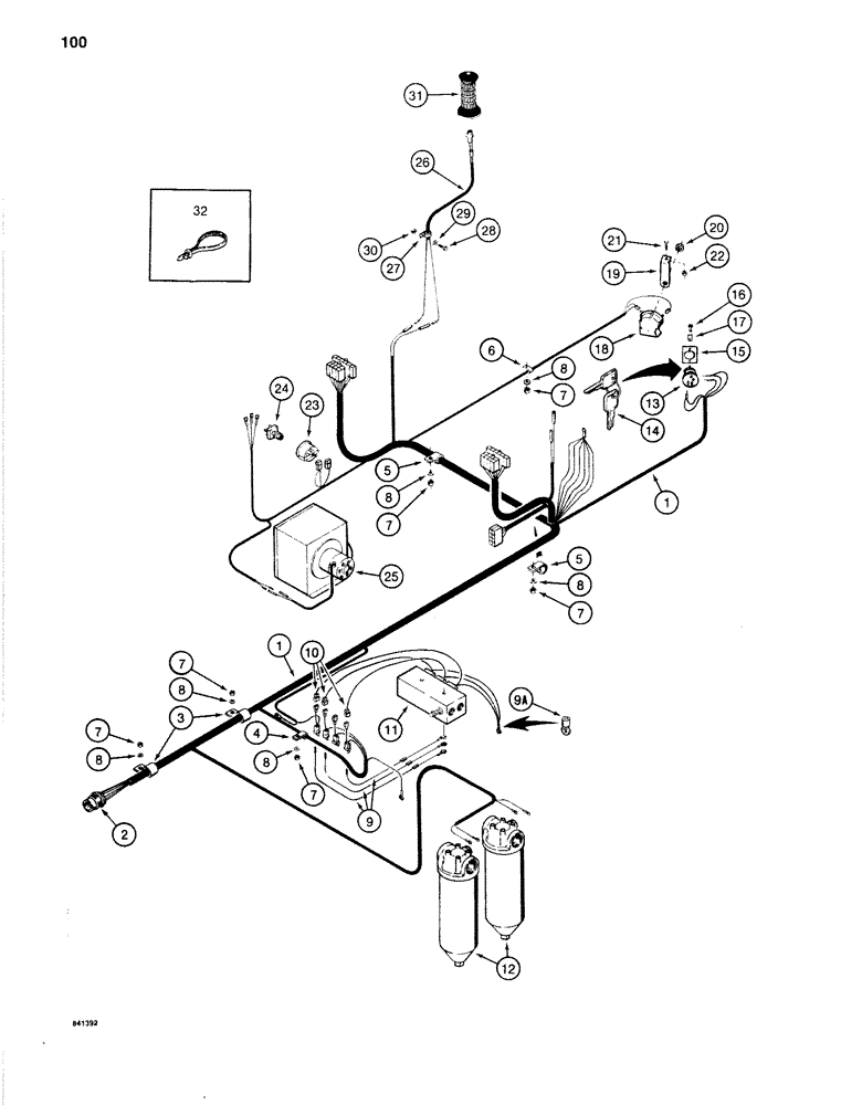 Схема запчастей Case 1280B - (100) - ELECTRICAL HARNESS - CAB AND TURNTABLE (04) - ELECTRICAL SYSTEMS