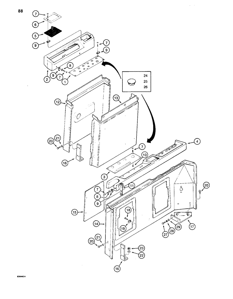 Схема запчастей Case 880C - (088) - INSTRUMENT PANELS, PIN 6205236 AND AFTER (06) - ELECTRICAL SYSTEMS