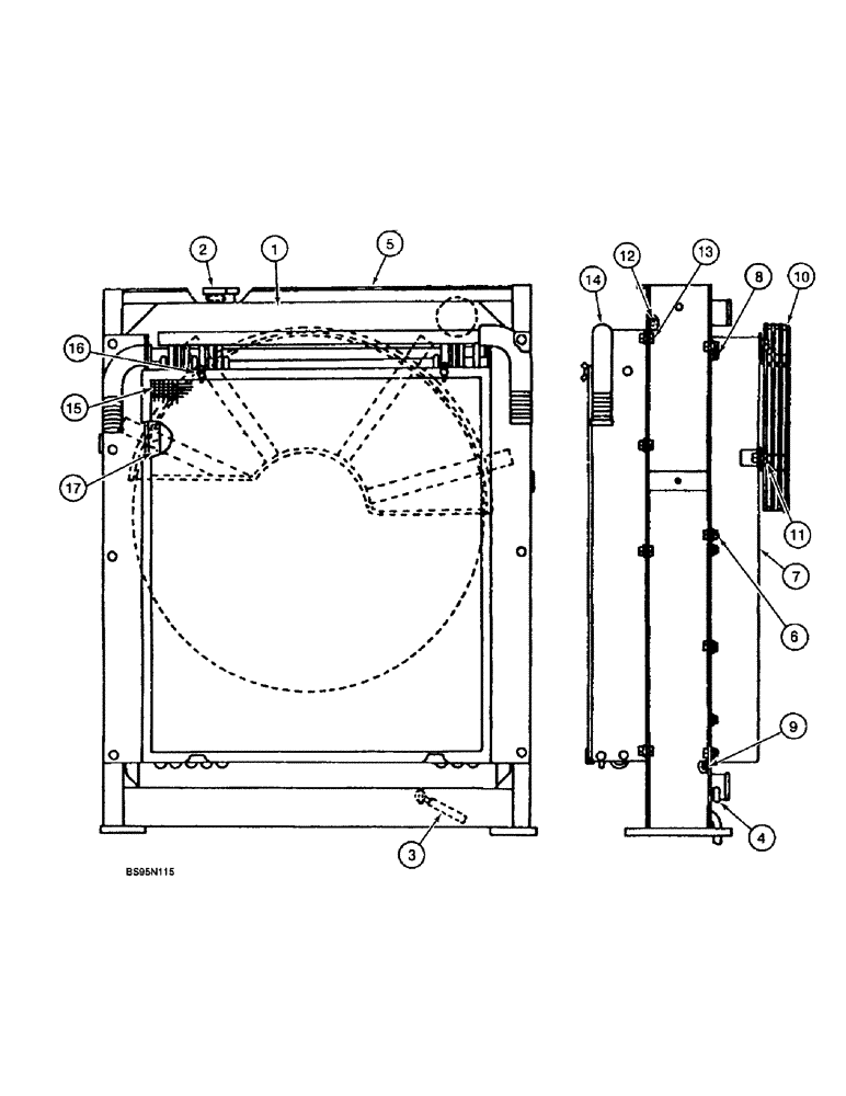 Схема запчастей Case 9010 - (2-10) - RADIATOR ASSEMBLY (02) - ENGINE