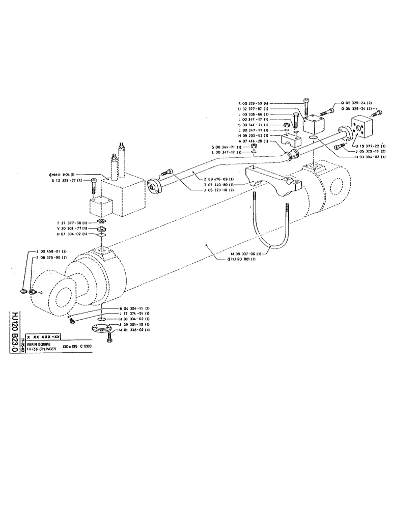 Схема запчастей Case 220 - (161) - FITTED CYLINDER (07) - HYDRAULIC SYSTEM