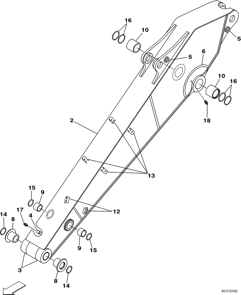 Схема запчастей Case CX330 - (09-46) - ARM, EXCAVATOR, 3,25 M (10 FT 8 IN) (09) - CHASSIS