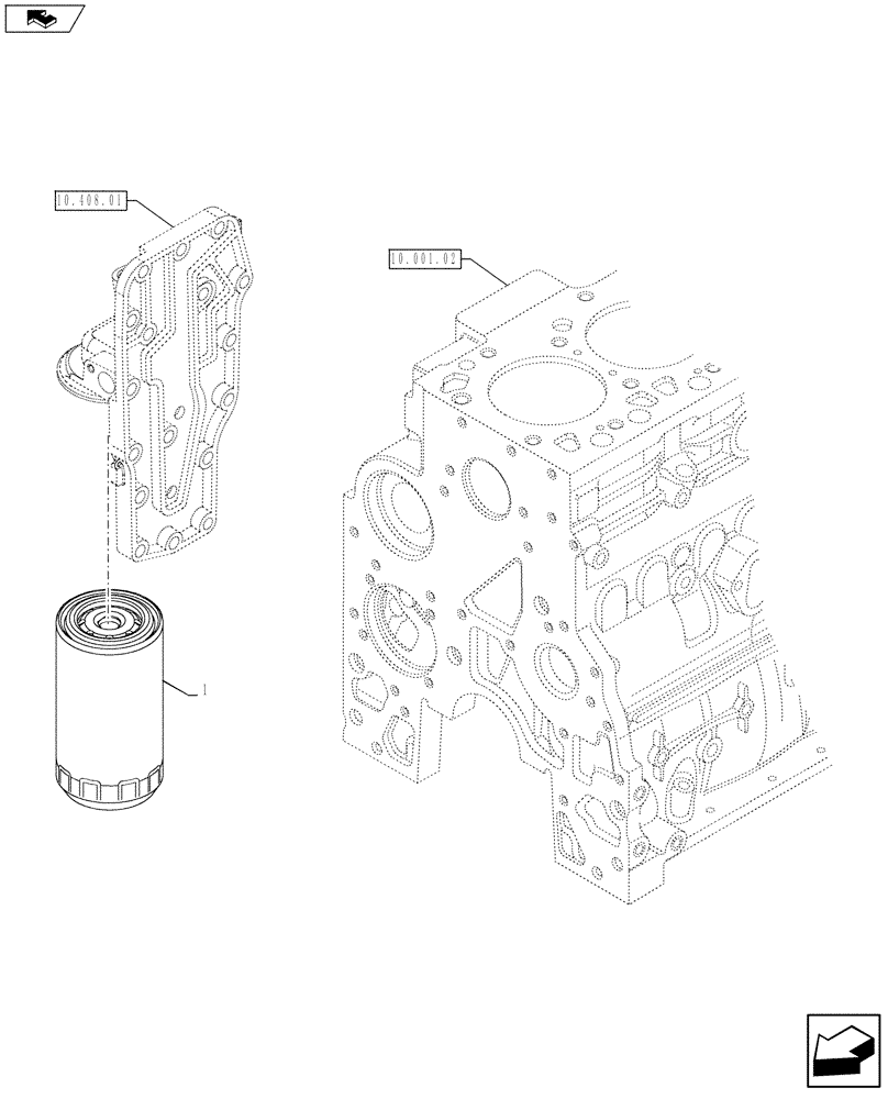 Схема запчастей Case 721F - (10.206.02) - OIL FILTERS - ENGINE (504074042) (10) - ENGINE