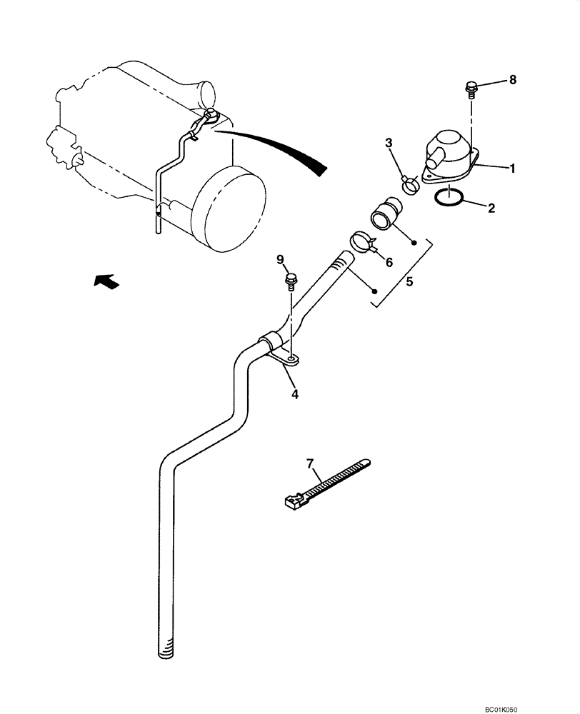 Схема запчастей Case CX800 - (02-25) - BREATHER - CYLINDER HEAD COVER (02) - ENGINE