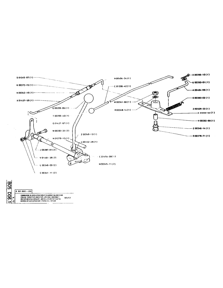 Схема запчастей Case LC80M - (019) - ENGINE THROTTLE AND STOP CONTROL ASSEMBLY 