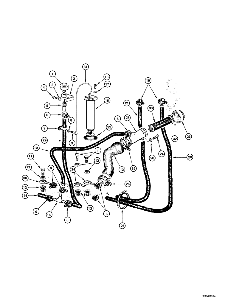 Схема запчастей Case 885 - (03.04[00]) - FUEL LINE (03) - FUEL SYSTEM