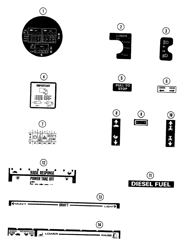 Схема запчастей Case 380B - (9-46) - DECALS (09) - CHASSIS