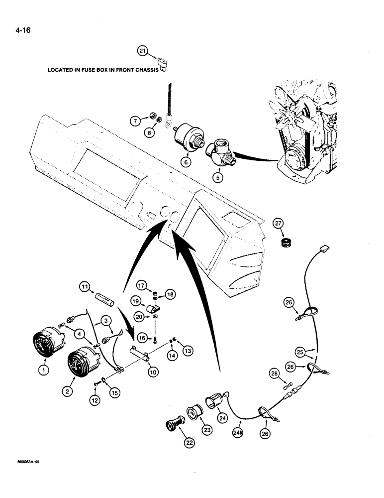 Схема запчастей Case W14B - (4-16) - OPTIONAL GAUGES (04) - ELECTRICAL SYSTEMS