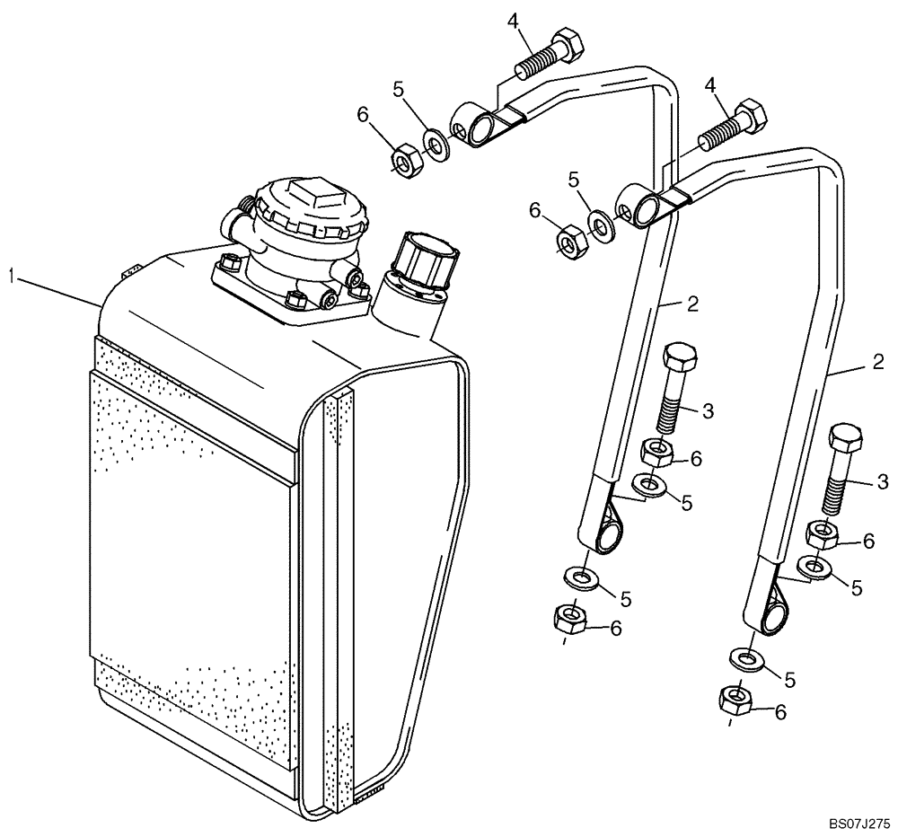 Схема запчастей Case 321E - (10.100[2987410001]) - HYDRAULIC TANK INSTALLATION (35) - HYDRAULIC SYSTEMS