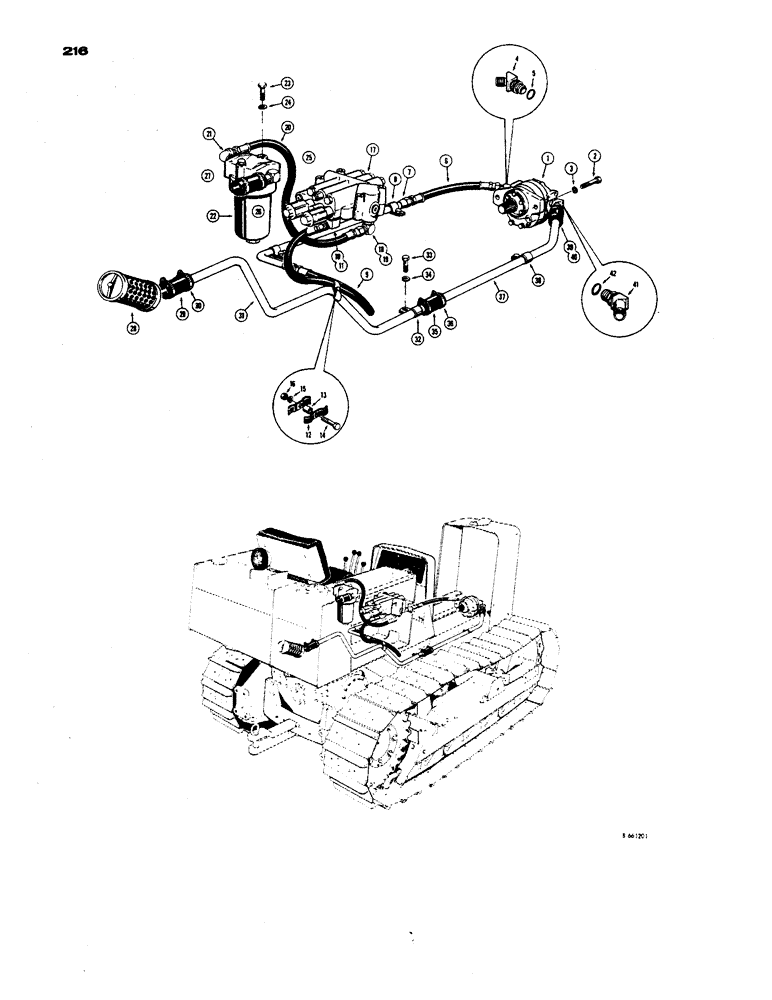 Схема запчастей Case 450 - (216) - LOADER AND DOZER PRIMARY HYDRAULICS (07) - HYDRAULIC SYSTEM