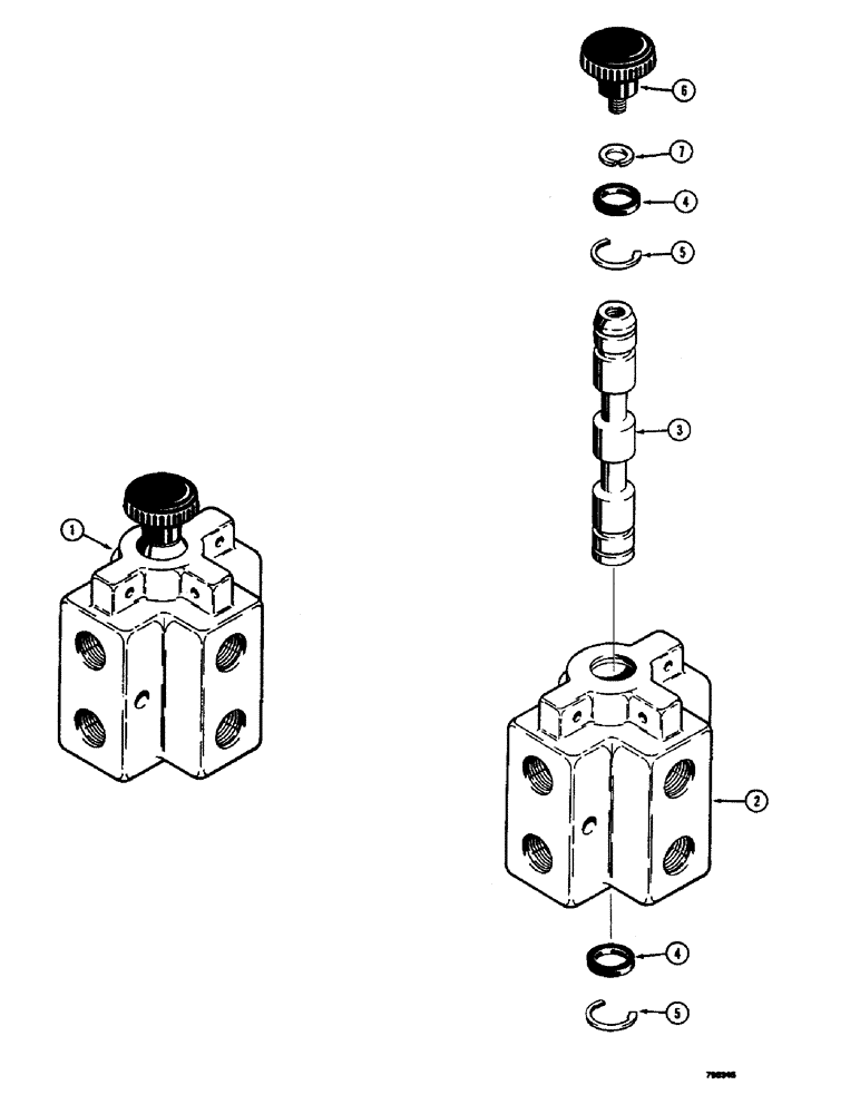 Схема запчастей Case 350B - (186) - D34424 DIVERSION VALVE (07) - HYDRAULIC SYSTEM